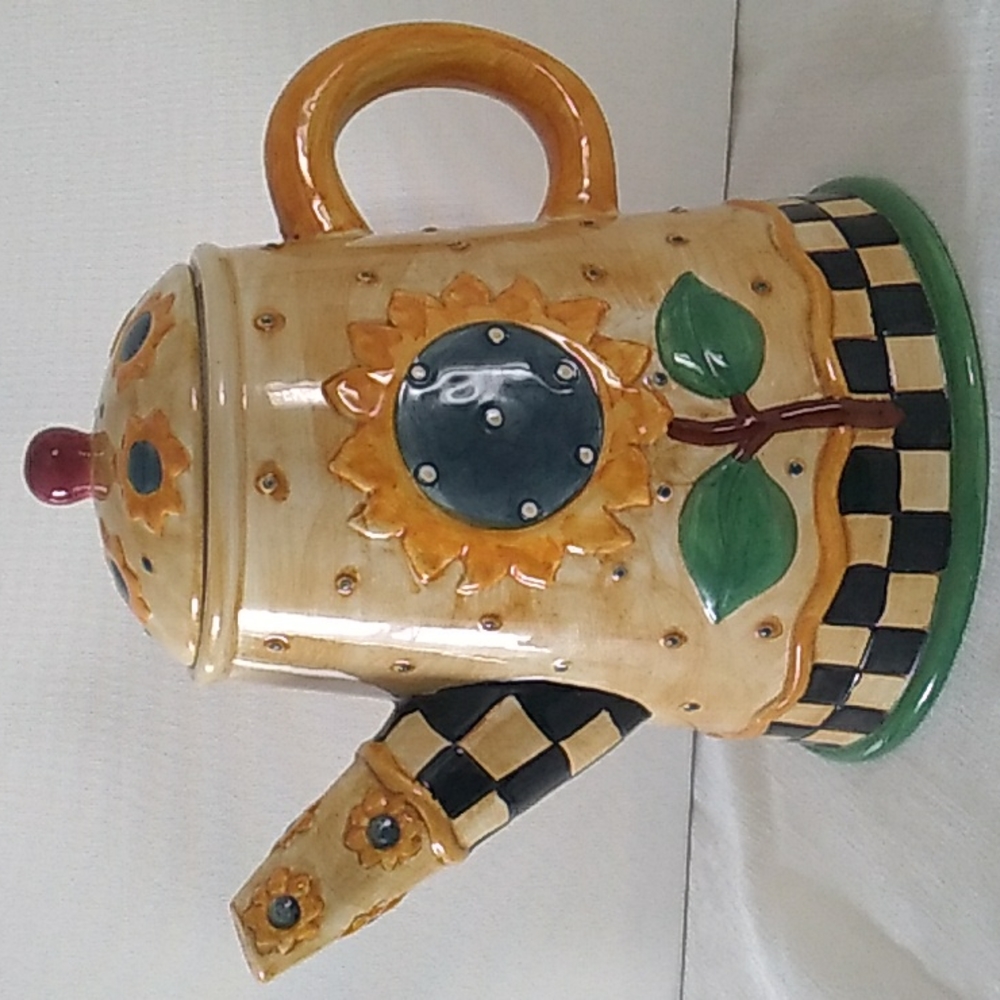 Sakura Debbie Mumm 1998 Cookie Jar Teapot Hand Painted